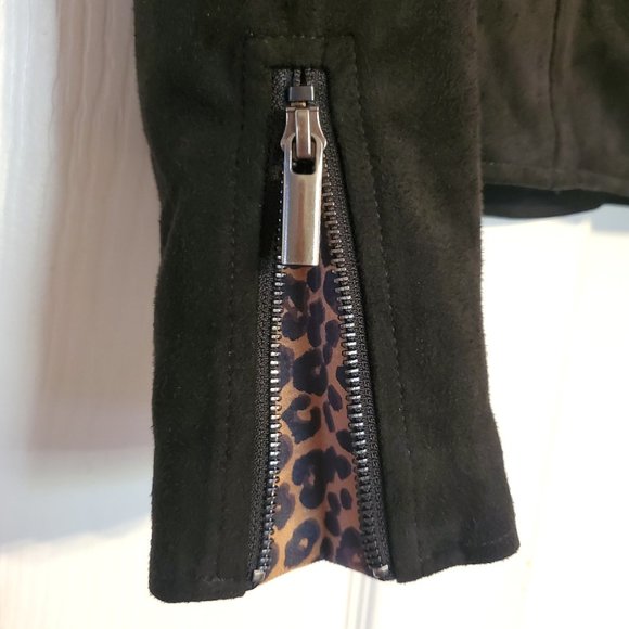 Kut From the Kloth Jayden Leaopard Faux Suede Moto Jacket - Picture 10 of 13